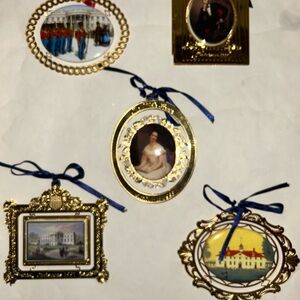 Franklin Mint Gold and Blue Decorative Ornaments